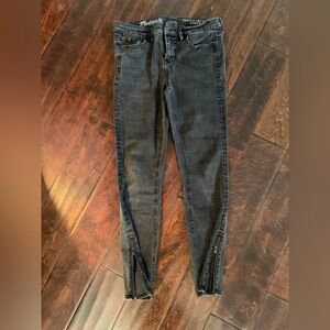 Madewell Charcoal Skinny Jeans with Zipper Detail